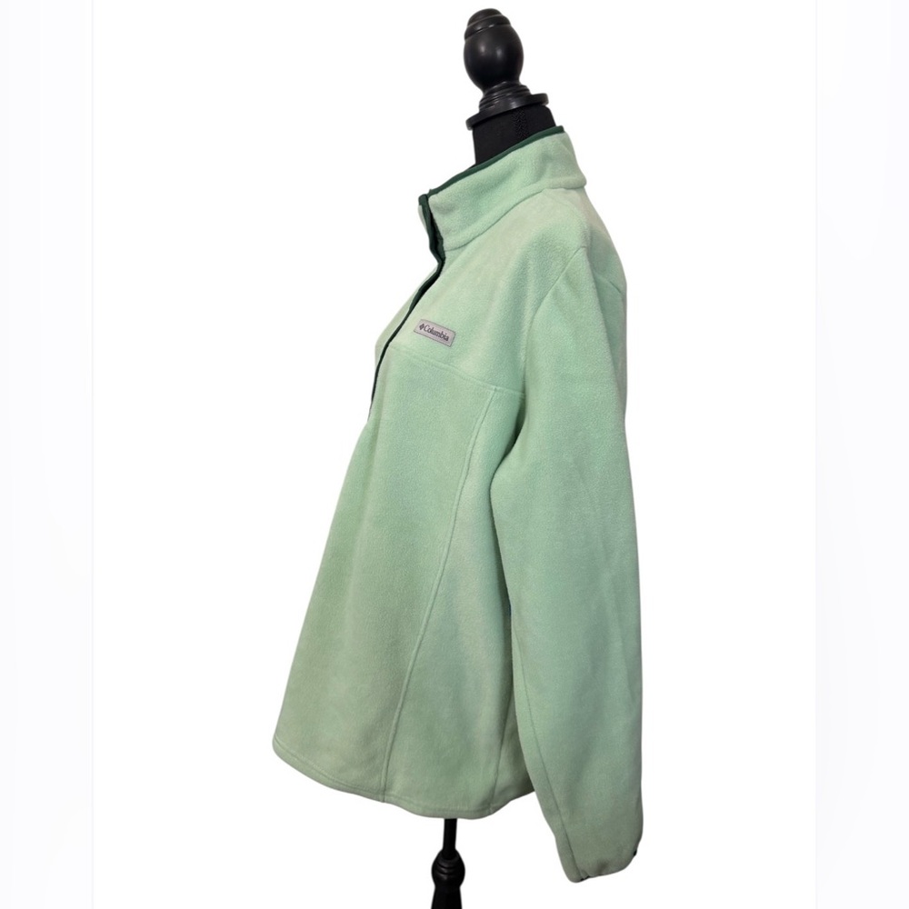 NWT Columbia Women's Benton Springs Half Snap Fleece Pullover XXL Mint Green - Picture 3 of 5
